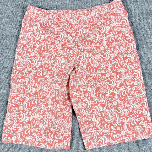 The Effortless Stretch Bermuda Shorts Womens 16 Regular Peach White Floral Print - Picture 2 of 10